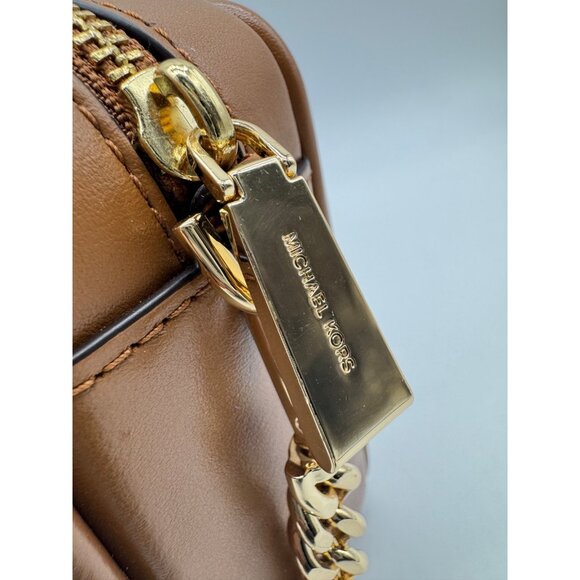MICHAEL KORS Jet Set logo pleated coated canvas tassel crossbody bag - Acorn - Picture 11 of 14